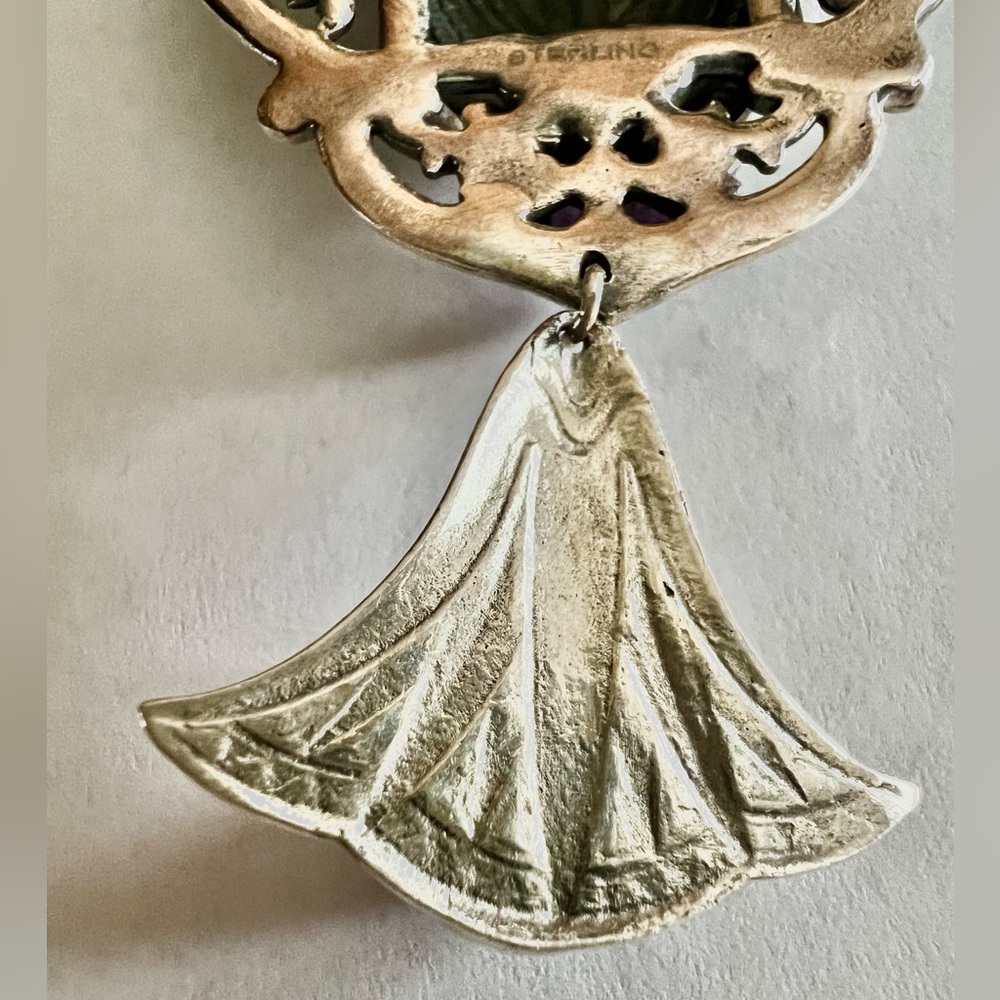 Sterling Silver Art Nouveau Cicada necklace - Picture 7 of 13